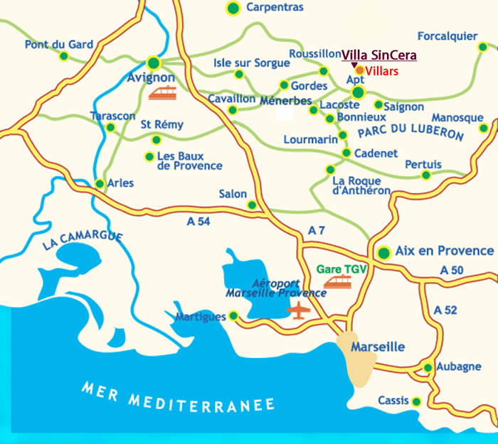Kaart van de Provence 